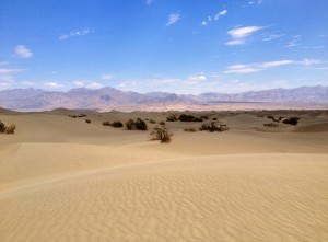 Driving through spectaular desert scenary